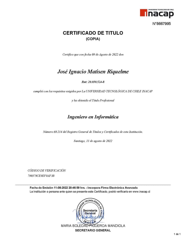 Título Ingeniería Informática
